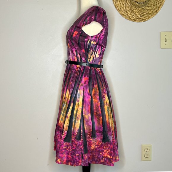 Modcloth Thicket Frondescent A-Line Dress Enchanted Forest Tree Size XS - Picture 6 of 9